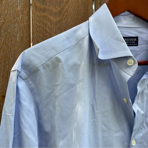 BREUER Men’s Blue Long Sleeve Button Down Dress Shirt Size 17 - Picture 4 of 11